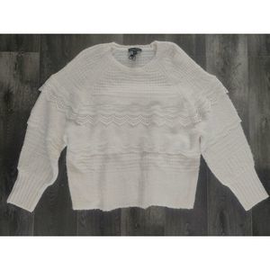 Cream lace cable knit sweater